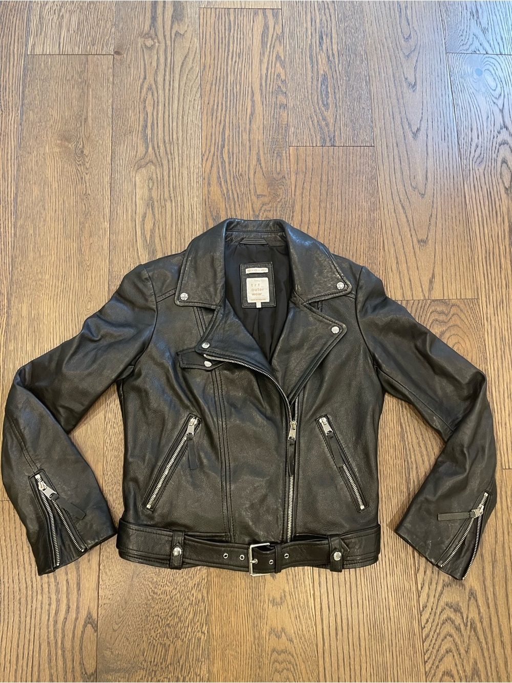 Zara 100% Leather Biker Jacket XS